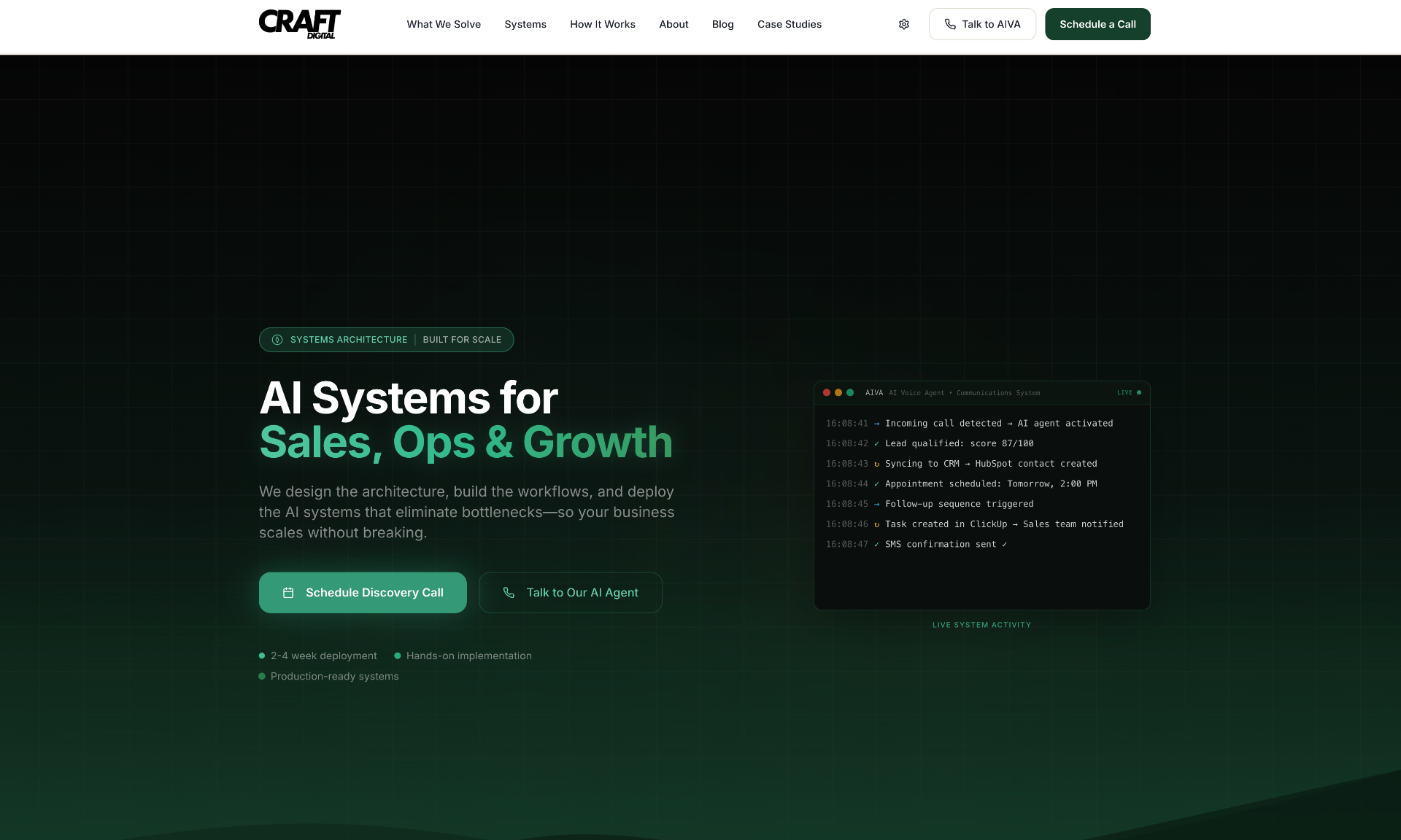 Craft Digital AI Website screenshot